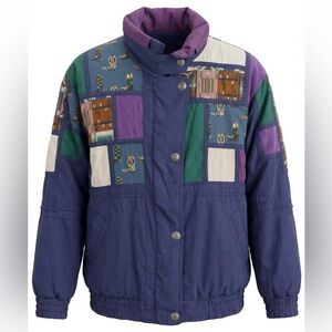 🤠 Vintage 80s/90s Innovations by Izzi Western Patchwork Bomber Jacket - Size L